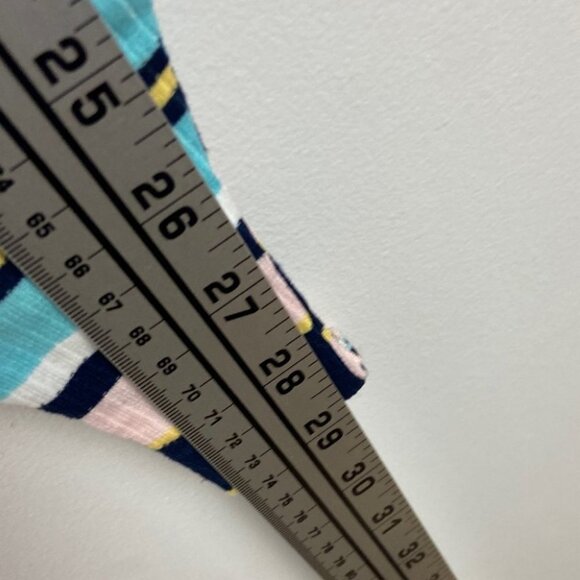 NEW Nordstrom AFRM Striped Bodysuit Double V Light Pastel Pink Blue Retro Medium - Picture 15 of 16